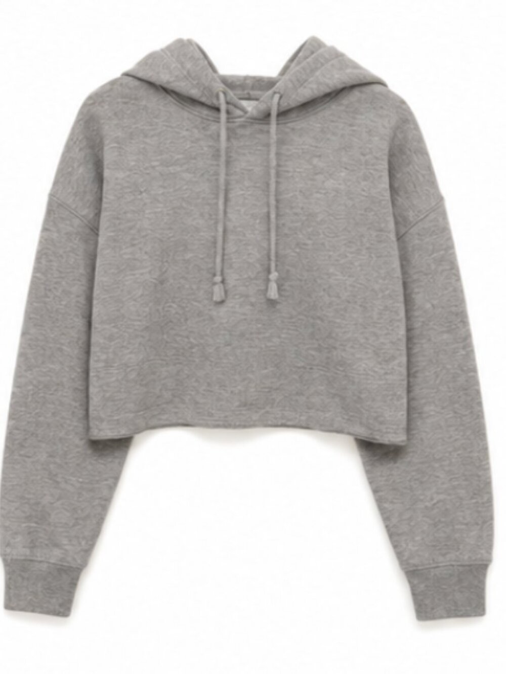 Wild Fable Quilted Gray Cropped Hoodie – Size S
